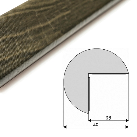 Ochranný profil 2, tmavé dřevo, Ø 4 cm × 100 cm